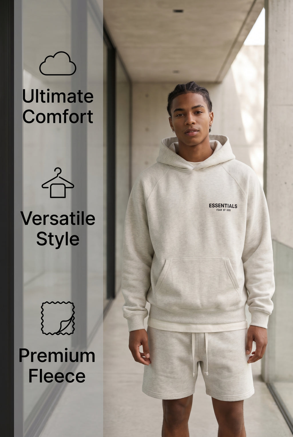 Light oat essentials hoodie